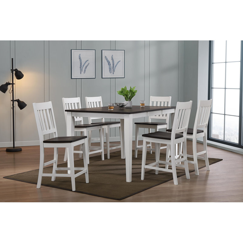 Khaira 6 - Person Solid Wood Top Four Leg Dining Set
