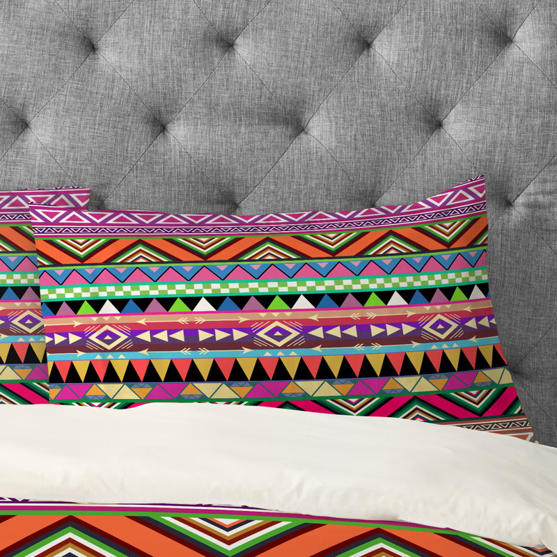 Taie d'oreiller Esodrevo, Standard, Rose / rouge / vert
