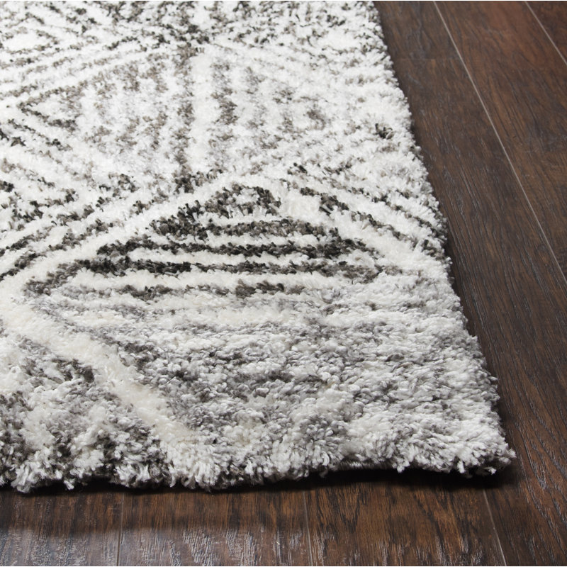 Tapis géométrique gris anthracite, Rectangle 7 pi 10 po x 10 pi 6 po