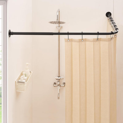 52cm L-Shaped Wall Shower Curtain Pole