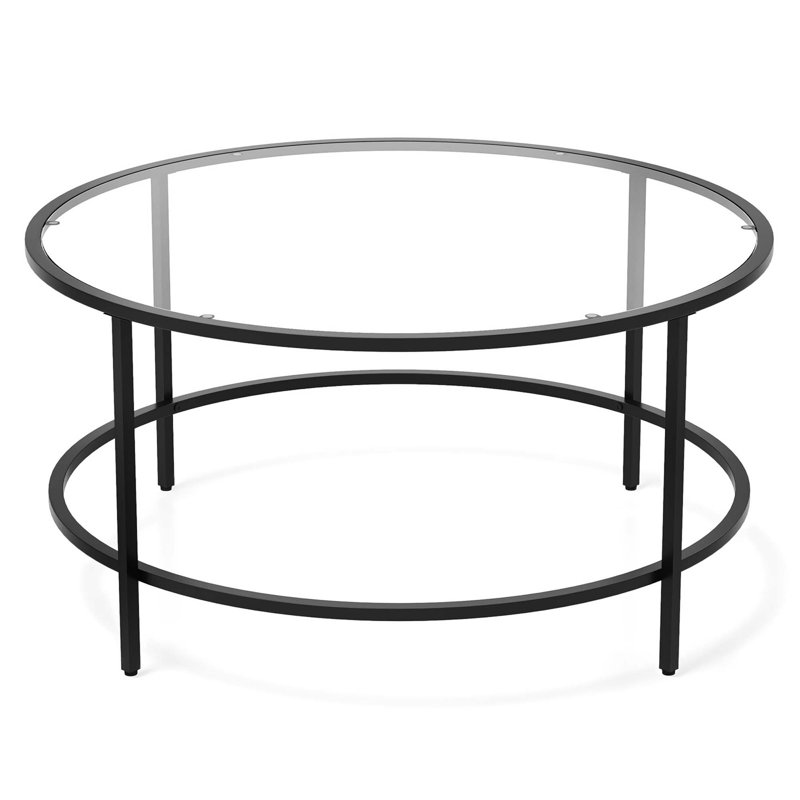 Glass Top Coffee Table, Black
