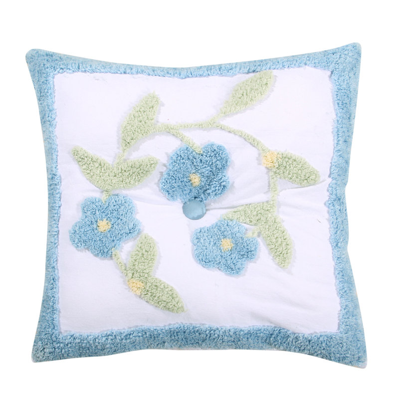 Housse et insert de coussin 100% coton Bloomfield Square, Bleu