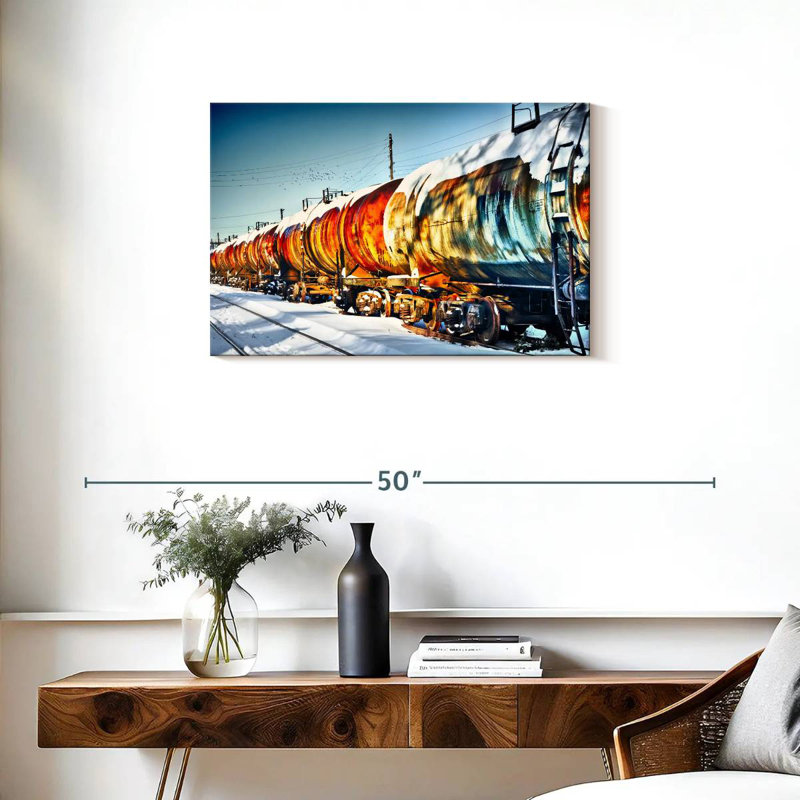 Mehar Snowy Oil Tanker Train, 20" H x 30" W