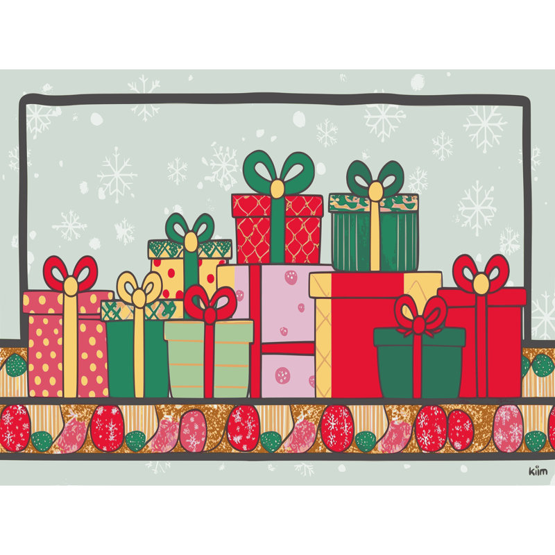 Tapis de vacances d'hiver de Noël lavable The Holiday Aisle®, Rectangle 7 pi x 9 pi