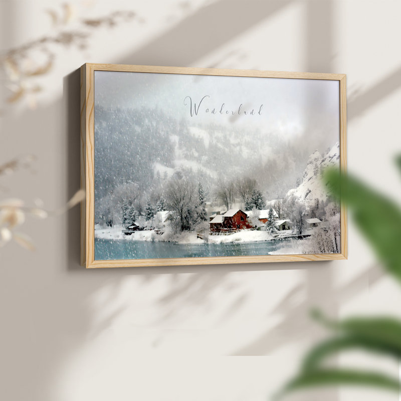Scène d'hiver du pays des merveilles - reproduction encadrée - réaménageable, Naturel, H 22 po x l 28 po
