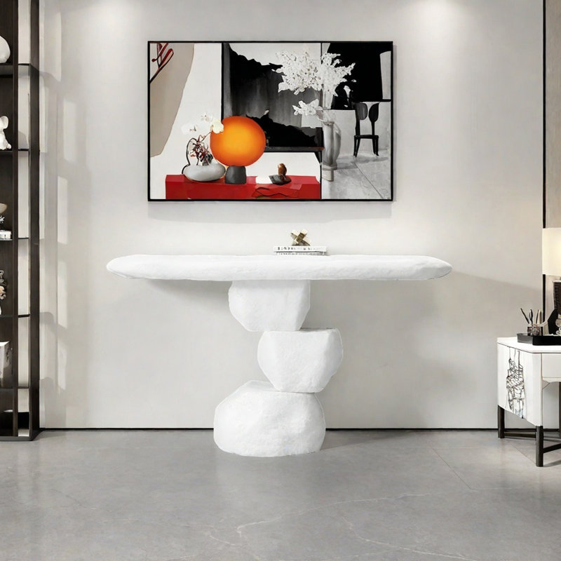 Console Modern Minimalist Art Design, H 35,43 po x l 55,12 po x P 15,75 po, Blanc