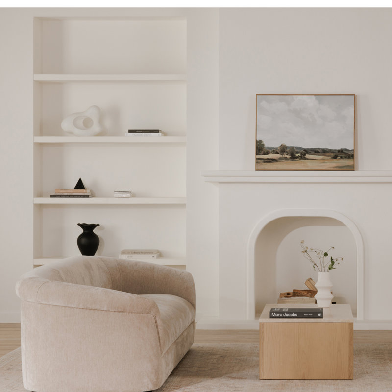 Arthur 109'' Velvet Upholstered Sofa, Beige