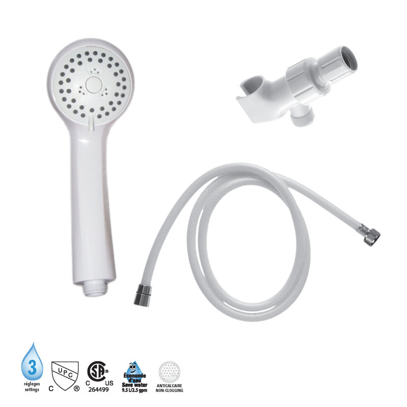 Pomme de douche à main multifonction Akuaplus, Blanc