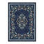 Tapis bleu rétro à motif floral lavable à la machine, tapis antidérapant traditionnel pour chambre à coucher-129917673
