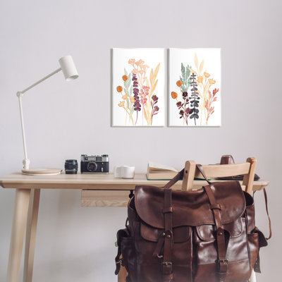 "Woodland Botanical Herb Sprig", ensemble de 2 plaques murales par Annie Warren