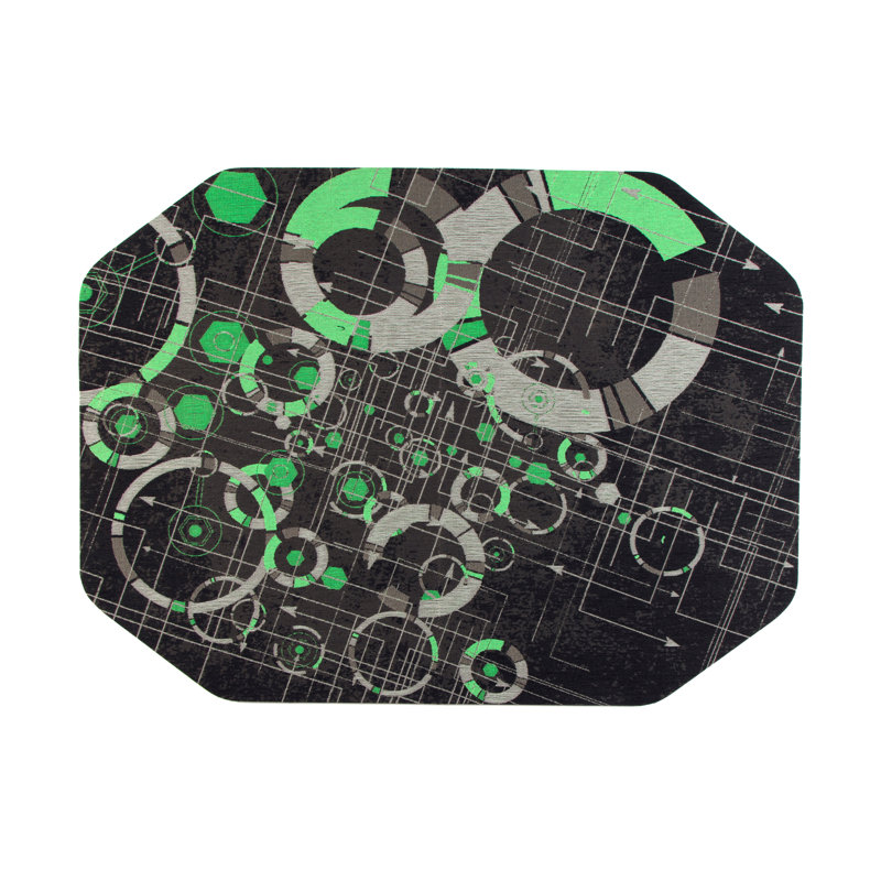 Tapis de chaise de jeu réfracté octogonal antidérapant, Vert