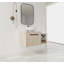 Meuble-lavabo flottant de conception moderne avec lavabo d'art en céramique et petites tablettes de rangement