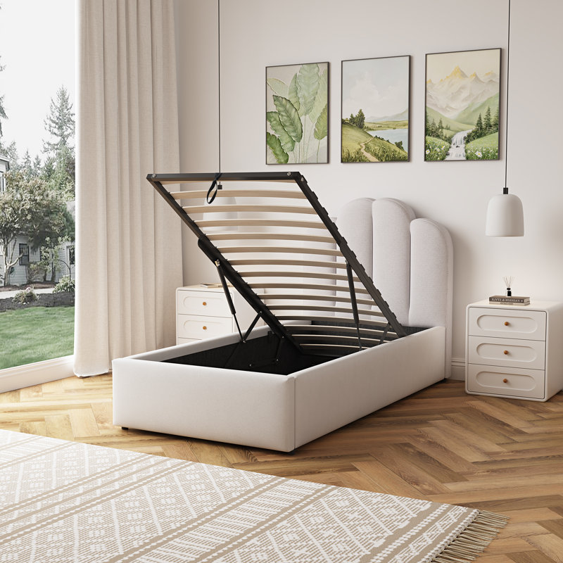 Upholstered Ottoman Storage Bed, Single (3')