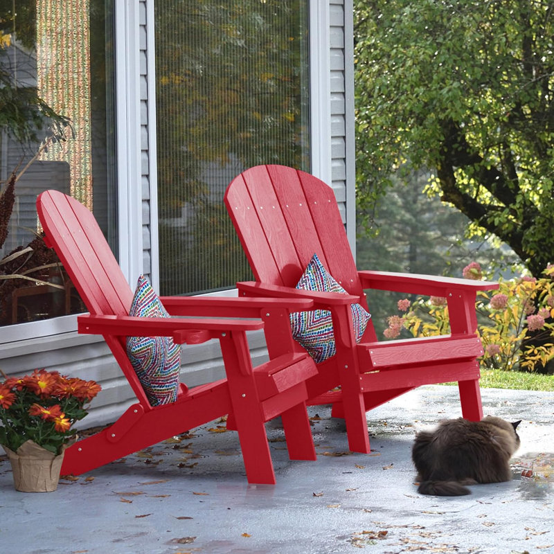 Chaise Adirondack pliante d'extérieur Chaise surdimensionnée en plastique Adirondack HiPS, Bleu marine
