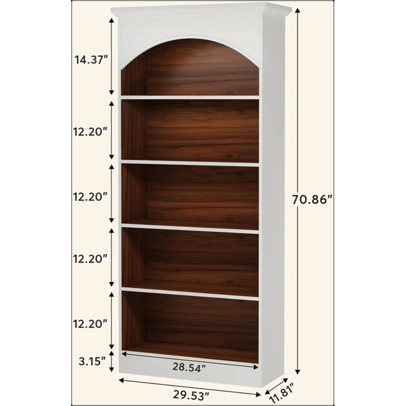 Bibliothèque bibliothèque à 5 niveaux pour salon, bureau, chambre à coucher