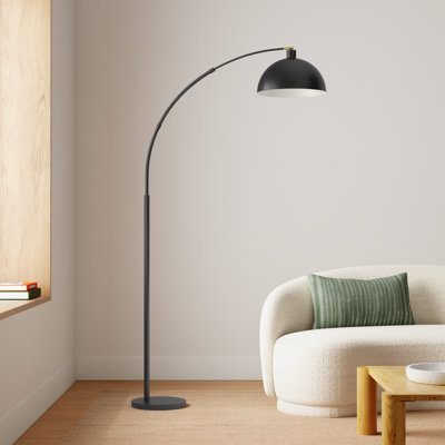 Emersynn 78.7'' Arched/Arc Floor Lamp with Remote Control, LED Bulb Included, and Metal Shade