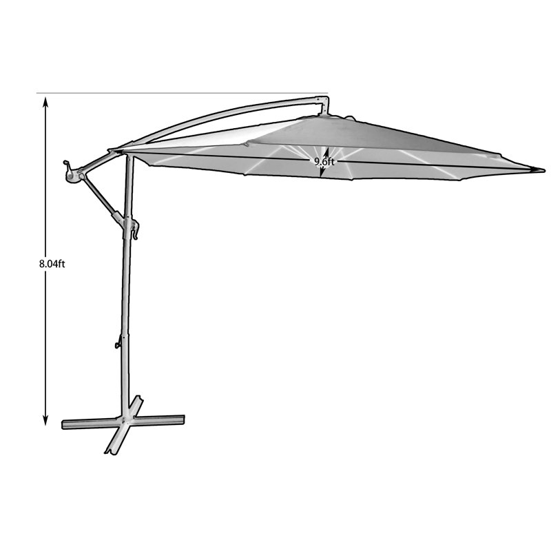 Parasol en porte-à-faux 9 pi 7 po Fernville, Beige