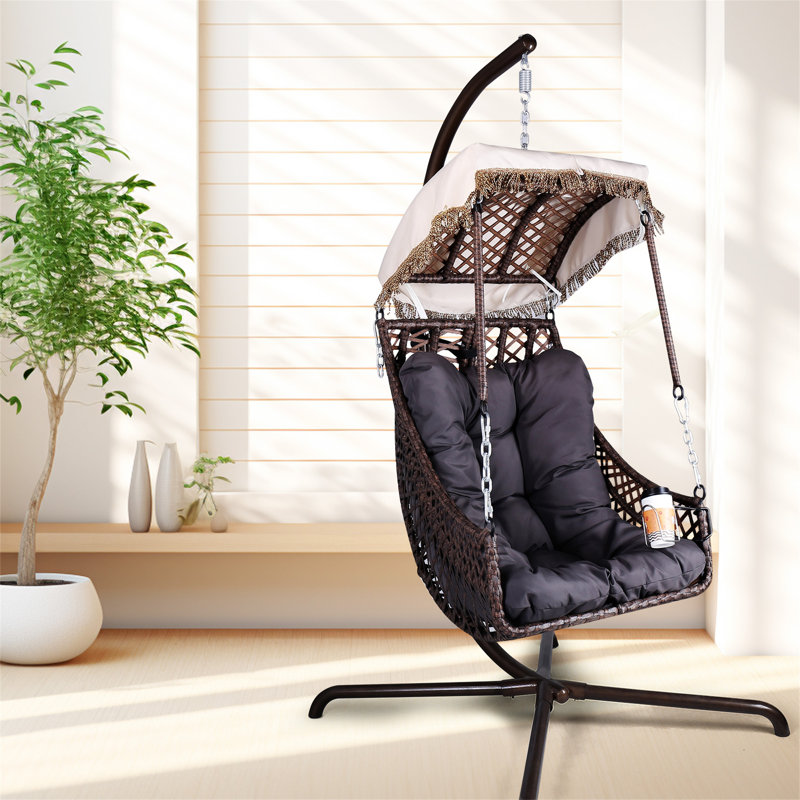 Fauteuil pivotant avec support intérieur et extérieur, Gris / Brun