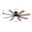 Ventilateur de plafond 52 po à 8 pales 52 lumières avec télécommande moderne 3 couleurs 6 vitesses 