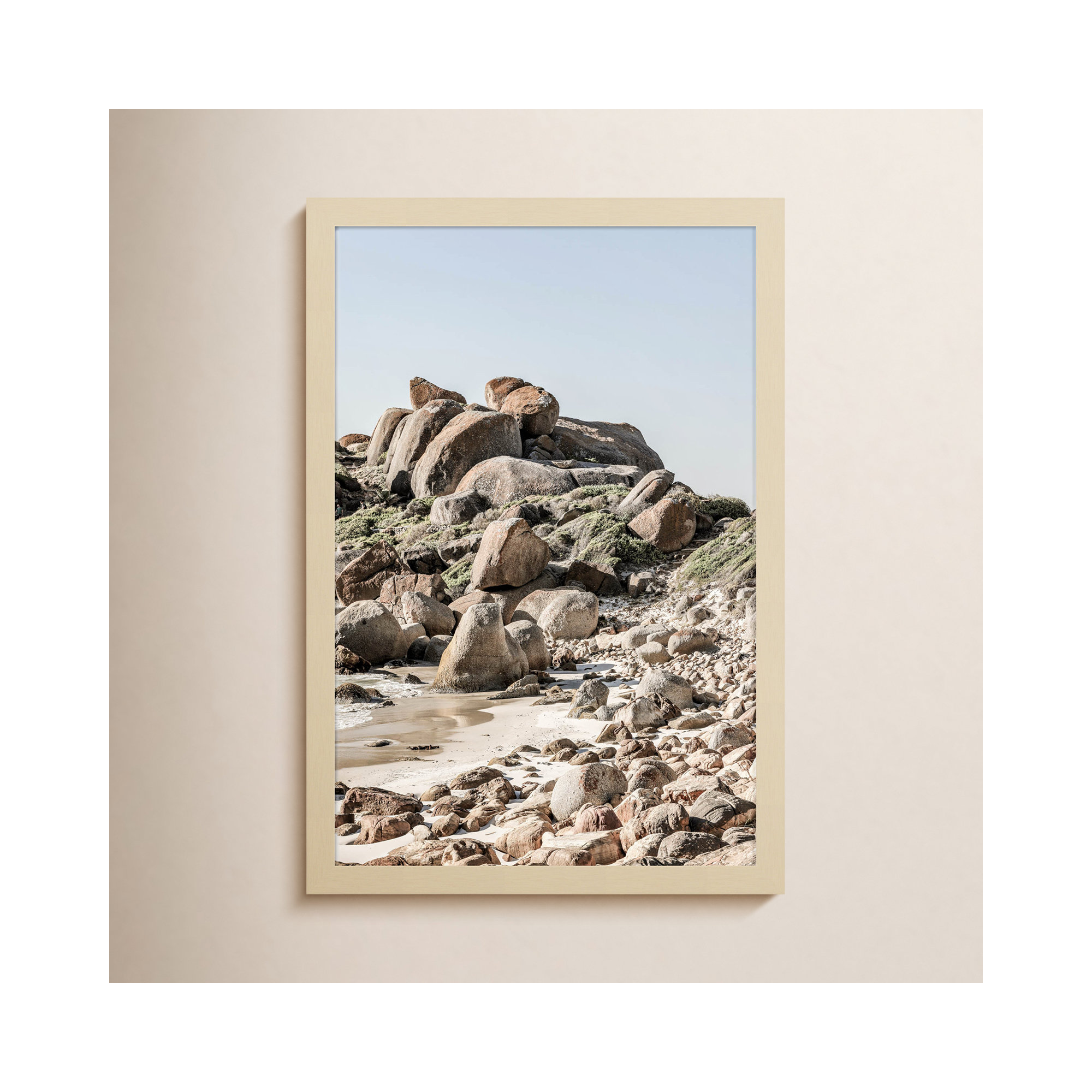 Boulder Beach No 2 by Shot by Clint Wood Framed Wall Art Print, Brown, 21" H x 15" W