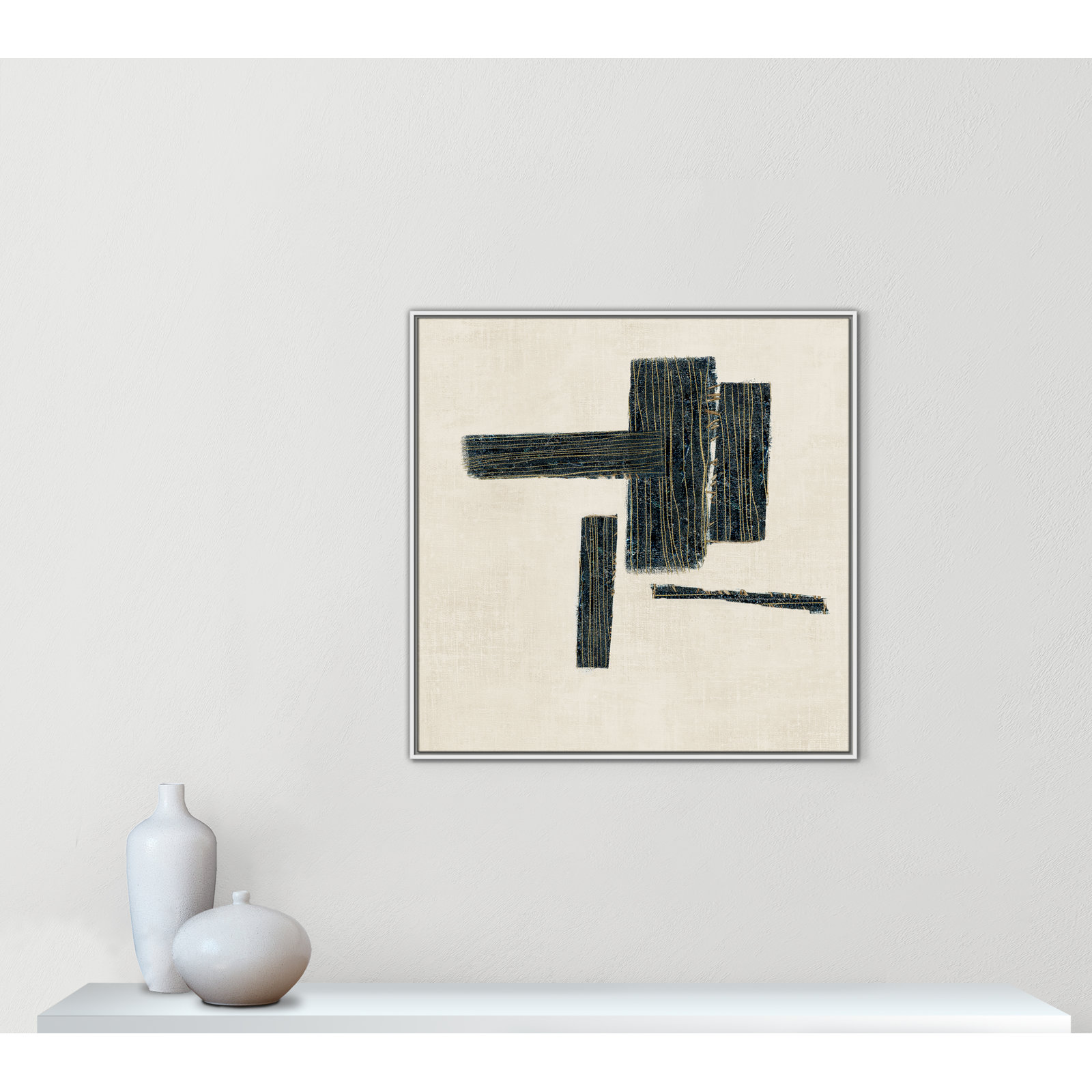 Stiched II Print by , 37.5" H x 37.5" W, White