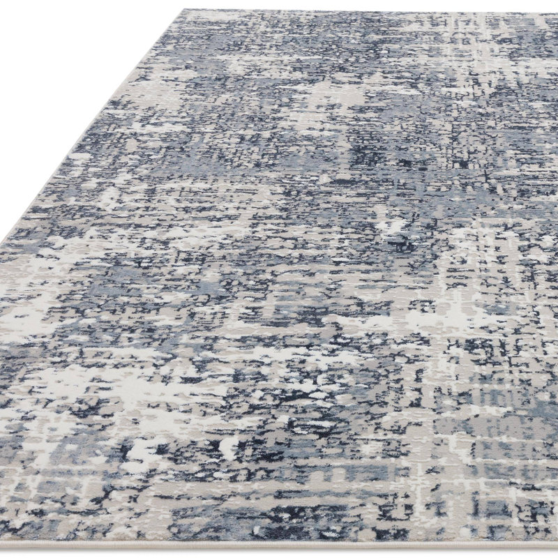 Annu Abstract Blue Area Rug, Rectangle 80 x 150 cm