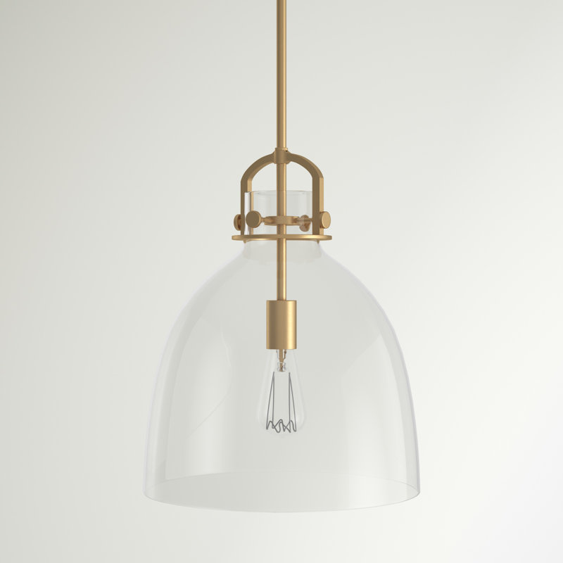 Borgen 1 - Light Single Pendant, Led, 17" H x 14" W x 14" D, Brushed Brass