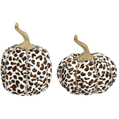 Ensemble de 2 pièces citrouilles et léopard H 9 po