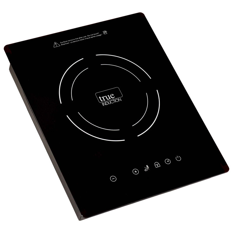 True Induction TI-1B 12-inch Single Burner Black Ceramic-Glass Induction Cooktop 1750W 858UL Cert.