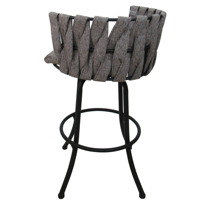 Kloe Custom Bar Stool Set of 3 Polyester Blend, Basin Beige, Bar Stool (30" Seat Height)