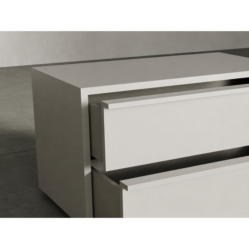 Jane 2 - Drawer Nightstand, Left, Glossy Chateau Gray