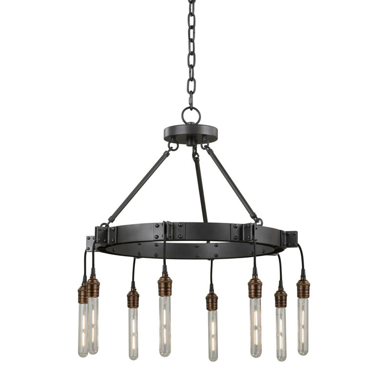 Lustre en métal pistolet Stuyvesant 8 LT Kalco