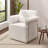 Modern Boucle Swivel Accent Chair, Oversized Armchair with Gold Frame, Off-White-1780183728