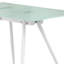 Bureau à domicile, plateau rectangulaire en verre trempé de 47 po, métal blanc