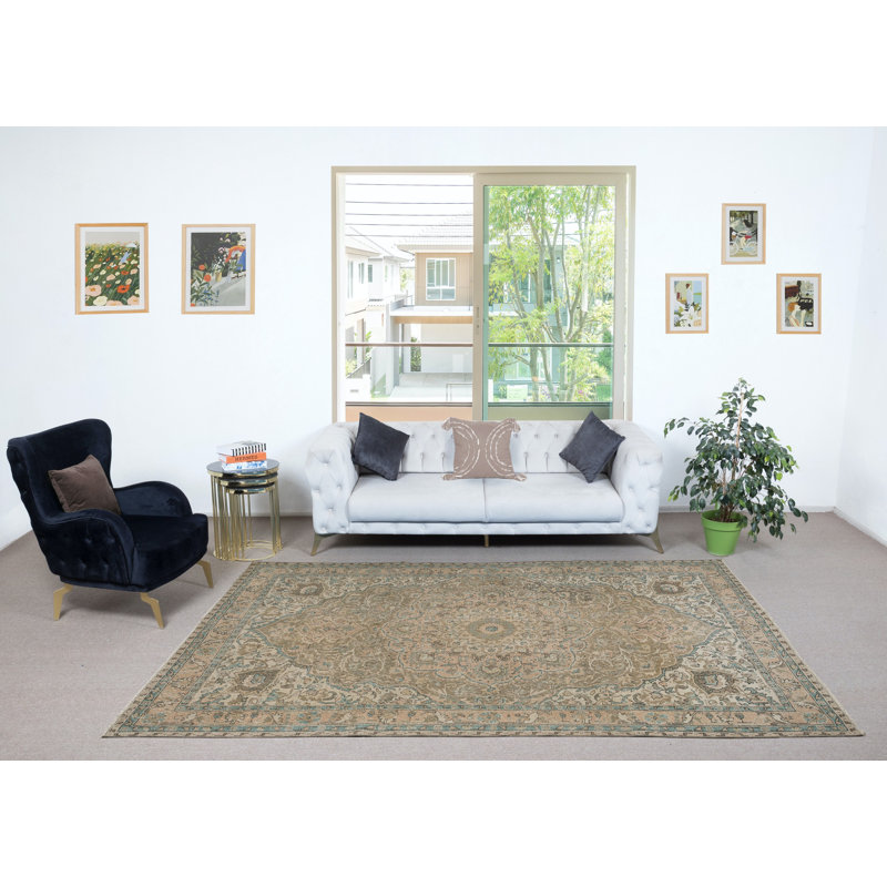 Tapis rétro en laine turque rétro avec grand tapis fait à la main