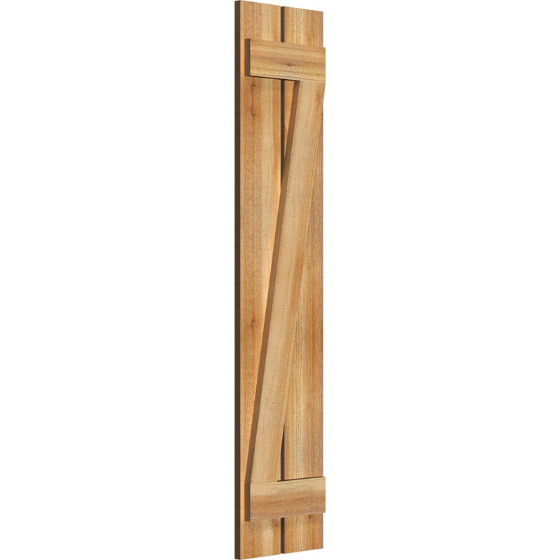 Volets espacés de 5 3/8 po avec barre en Z, cèdre rouge de l'Ouest TimberCraft (par paire), 11 1/4 po, 51 po