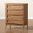 Bianaca Ramiel Mid-Century Modern Ash Wood and Rattan 4-Drawer Chest