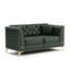 Canapé Chesterfield modulaire de style Mid-Century avec capitonnage à boutons, accoudoirs garnis de métal et pieds minces, comprend 2 coussins-133286213
