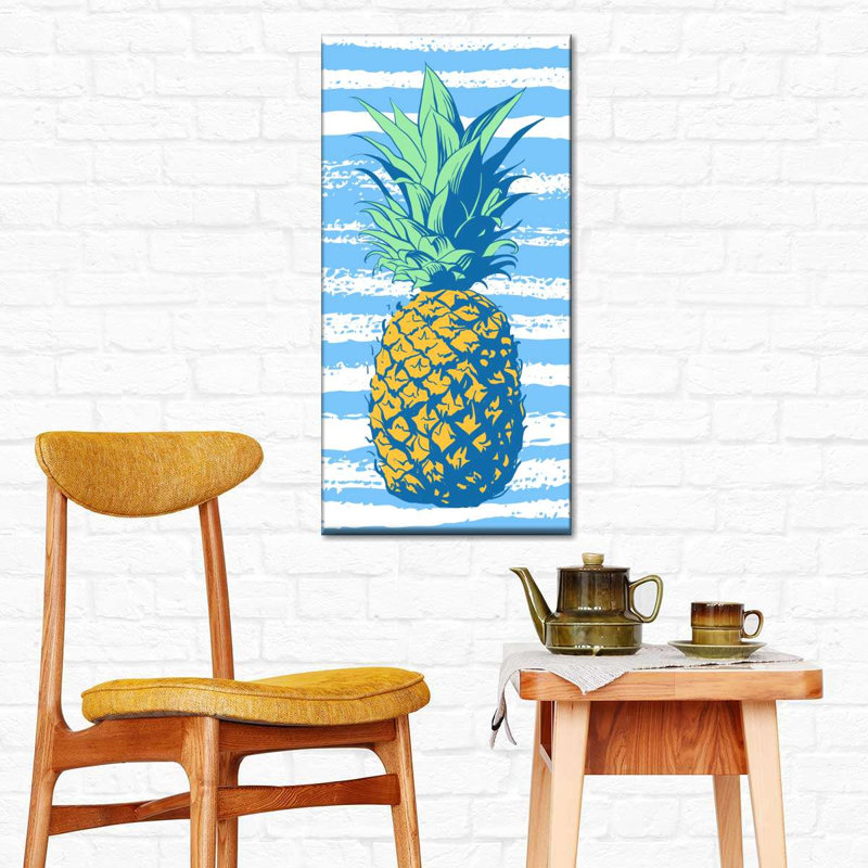 Ananas d'été sur toile, H 24 po x l 12 po x P 1,25 po