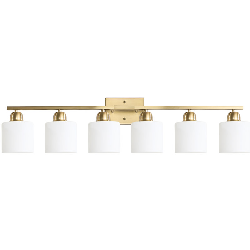 6 Gold Modern Bathroom Wall , 38" With Heat- E26 Socket, Dimmable, Suitable For Mirror Cabinet, Living Room, Gold