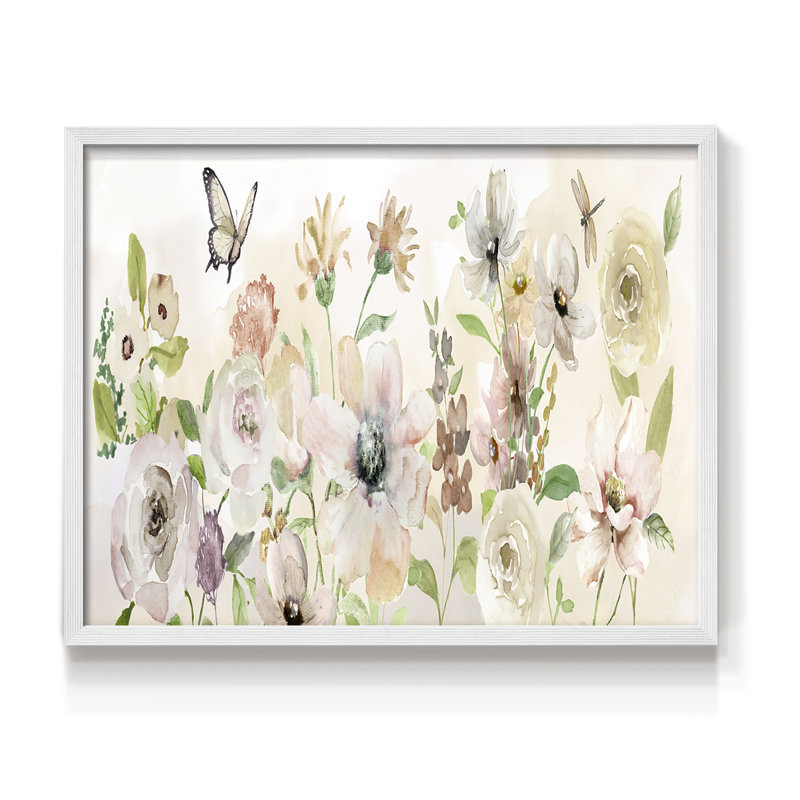 Paris Garden Blush -Framed Print - Restickable, 8" H x 10" W, White