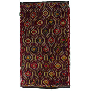 Tapis rétro 6,8 x 12,4 pi Anatolian Jajim Kilim. Tapis unique tissé à la main