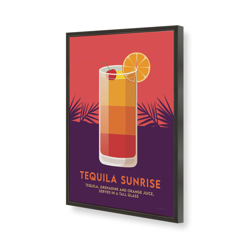 «Téquila Sunrise» par Omar Escalante, reproduction d'art, 8 W x 12 H, Black, Framed Print
