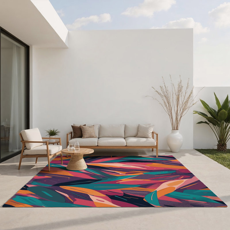 Tapis intérieur et extérieur Nexus Burst, Rectangle 1'6" x 2'6"