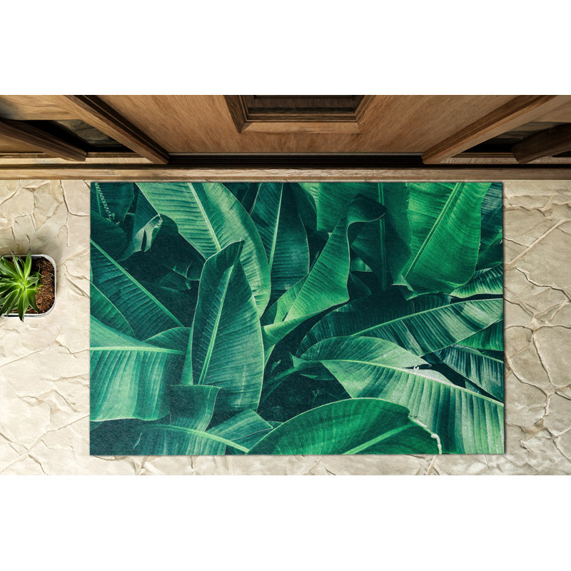 Non-Slip Floral Outdoor Doormat