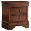 Table de chevet 2 tiroirs en cerisier brun classique