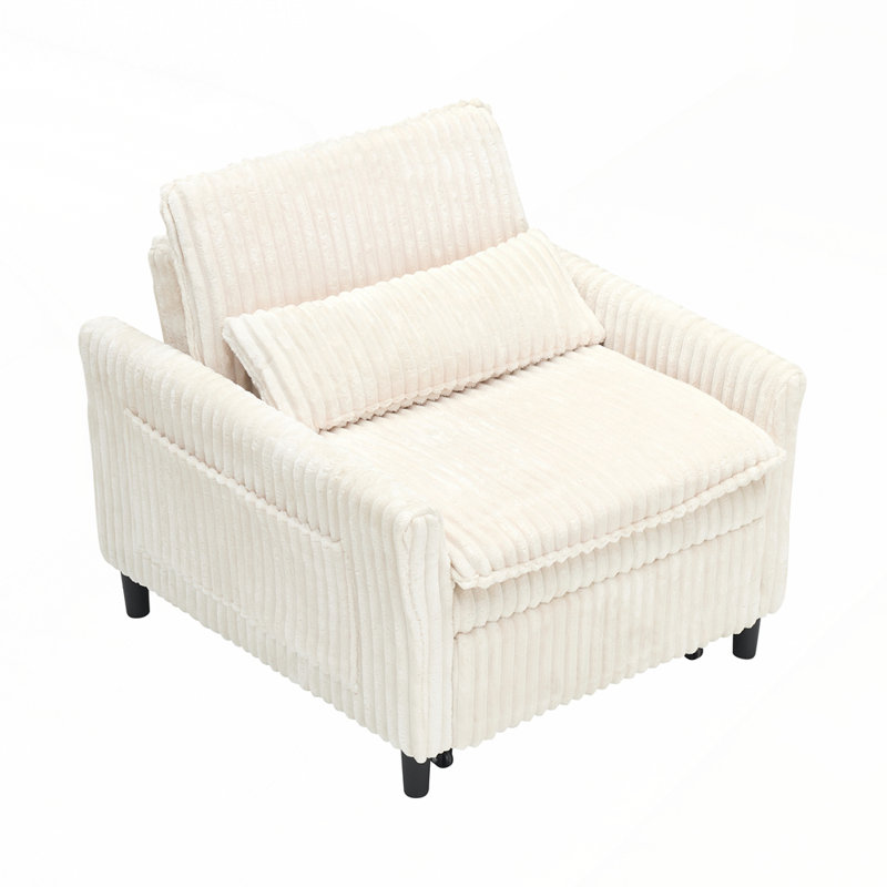 Comfortable Small Sofa Bed with Pillow Ideal for Compact Spaces and Relaxation, Beige