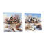 Grange charmante en hiver - Ensemble de 2 peintures murales en acrylique-103921862