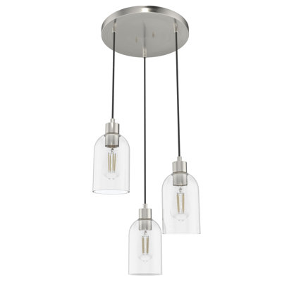 Lochemeade 3 Light Round Cylinder Cluster Pendant