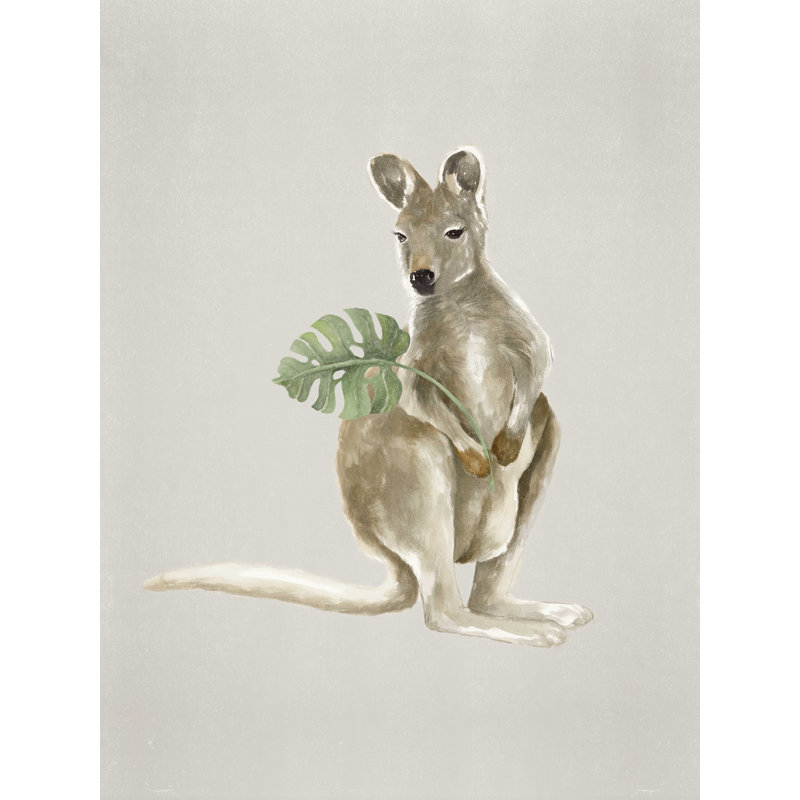 Shades of Grey Kangaroo - Impression sur toile tendue, H 48 po x l 36 po